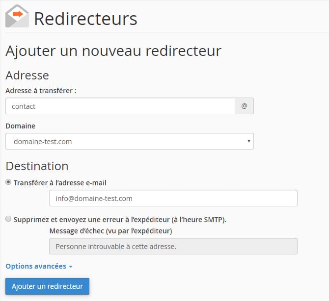 Redirection_email_cpanel