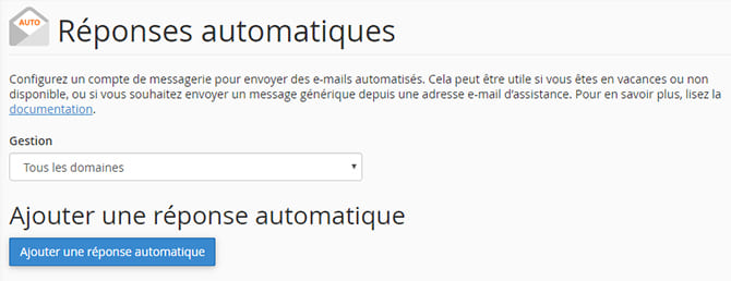 réponses-automatiques-cpanel